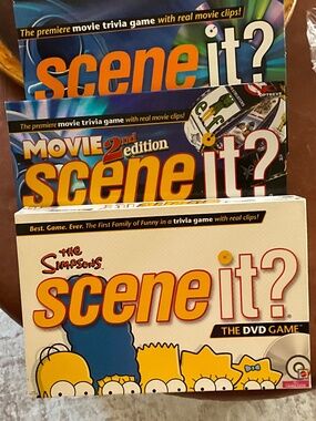 THREE “ SCENE IT? GAMES”  Scene It? The DVD Game,  2nd Edition, & The Simpsons
